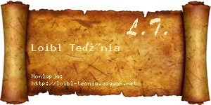 Loibl Teónia névjegykártya